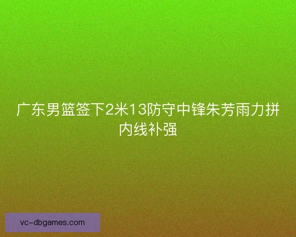 广东男篮签下2米13防守中锋朱芳雨力拼内线补强