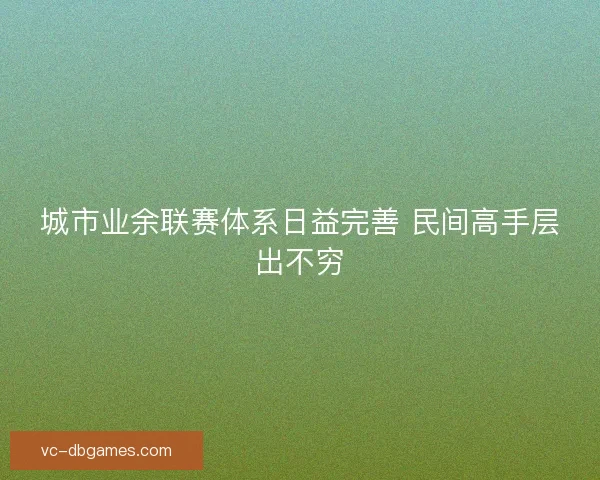 城市业余联赛体系日益完善 民间高手层出不穷